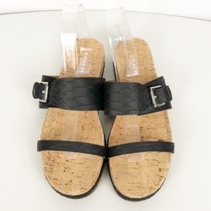 Coach  Sunny Leather Sandals Black Size 10B